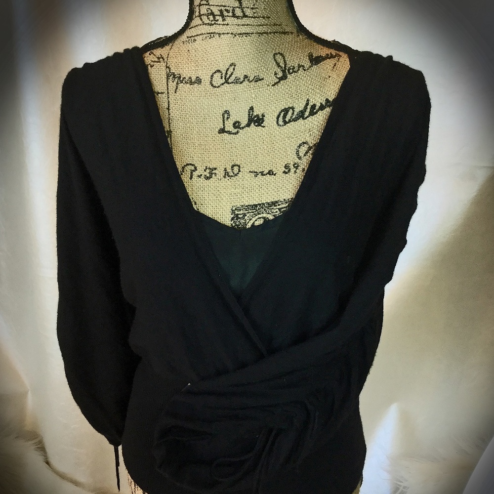 Missoni surplice ruched sleeve sweater